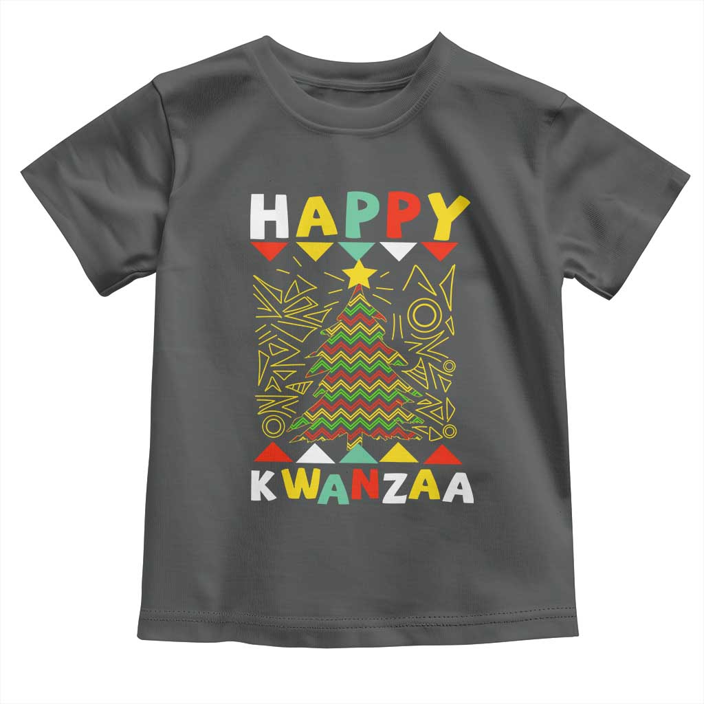 Happy Kwanzaa Christmas Toddler T Shirt African American Holiday Christmas Tree - Wonder Print Shop