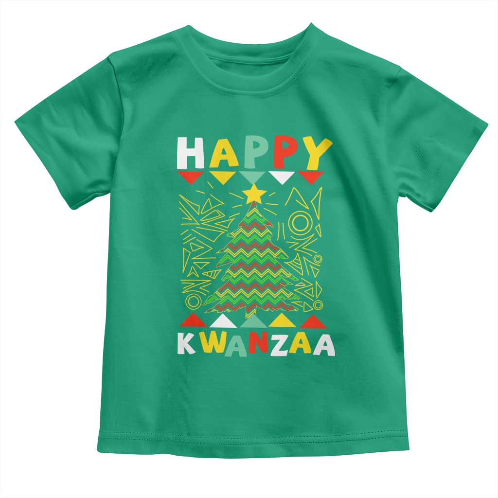 Happy Kwanzaa Christmas Toddler T Shirt African American Holiday Christmas Tree - Wonder Print Shop