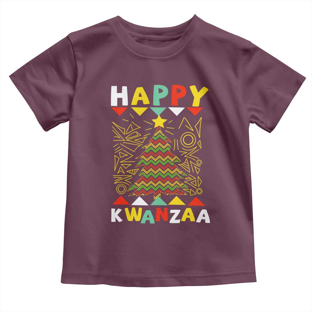 Happy Kwanzaa Christmas Toddler T Shirt African American Holiday Christmas Tree - Wonder Print Shop