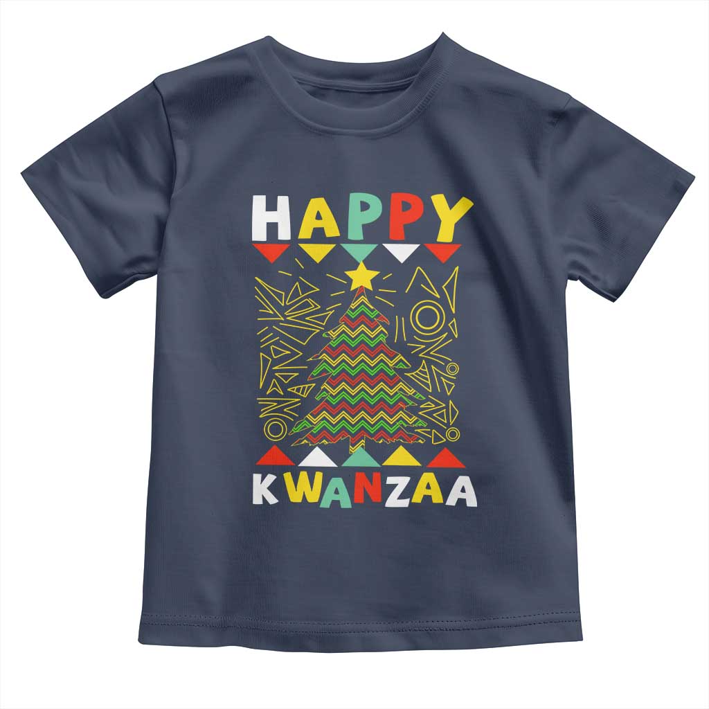 Happy Kwanzaa Christmas Toddler T Shirt African American Holiday Christmas Tree - Wonder Print Shop