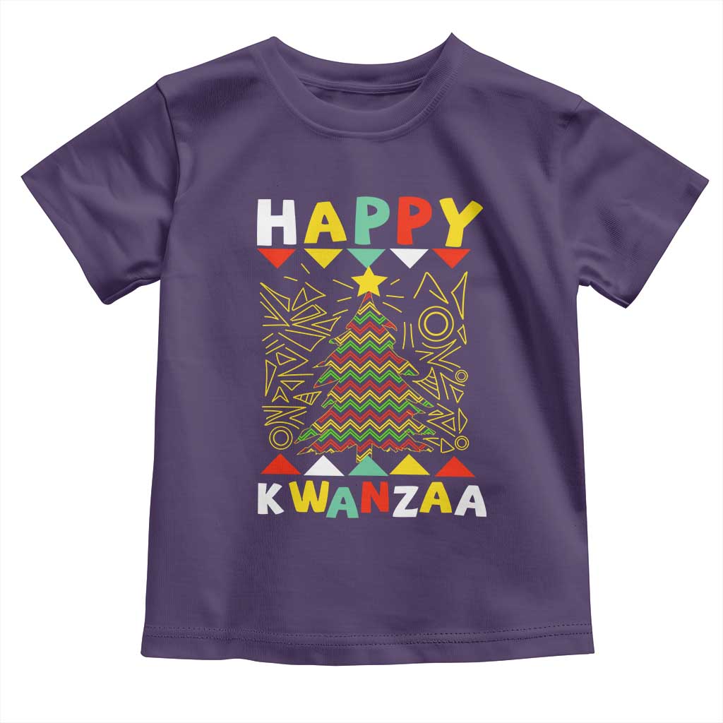 Happy Kwanzaa Christmas Toddler T Shirt African American Holiday Christmas Tree - Wonder Print Shop