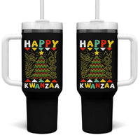 Happy Kwanzaa Christmas Tumbler With Handle African American Holiday Christmas Tree - Wonder Print Shop