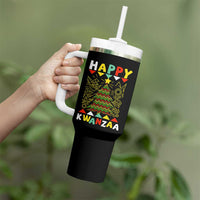 Happy Kwanzaa Christmas Tumbler With Handle African American Holiday Christmas Tree - Wonder Print Shop