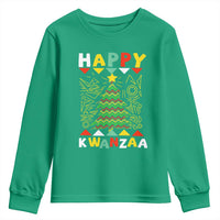 Happy Kwanzaa Christmas Youth Sweatshirt African American Holiday Christmas Tree - Wonder Print Shop