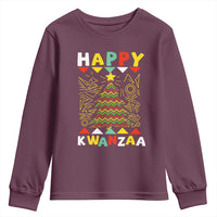 Happy Kwanzaa Christmas Youth Sweatshirt African American Holiday Christmas Tree - Wonder Print Shop