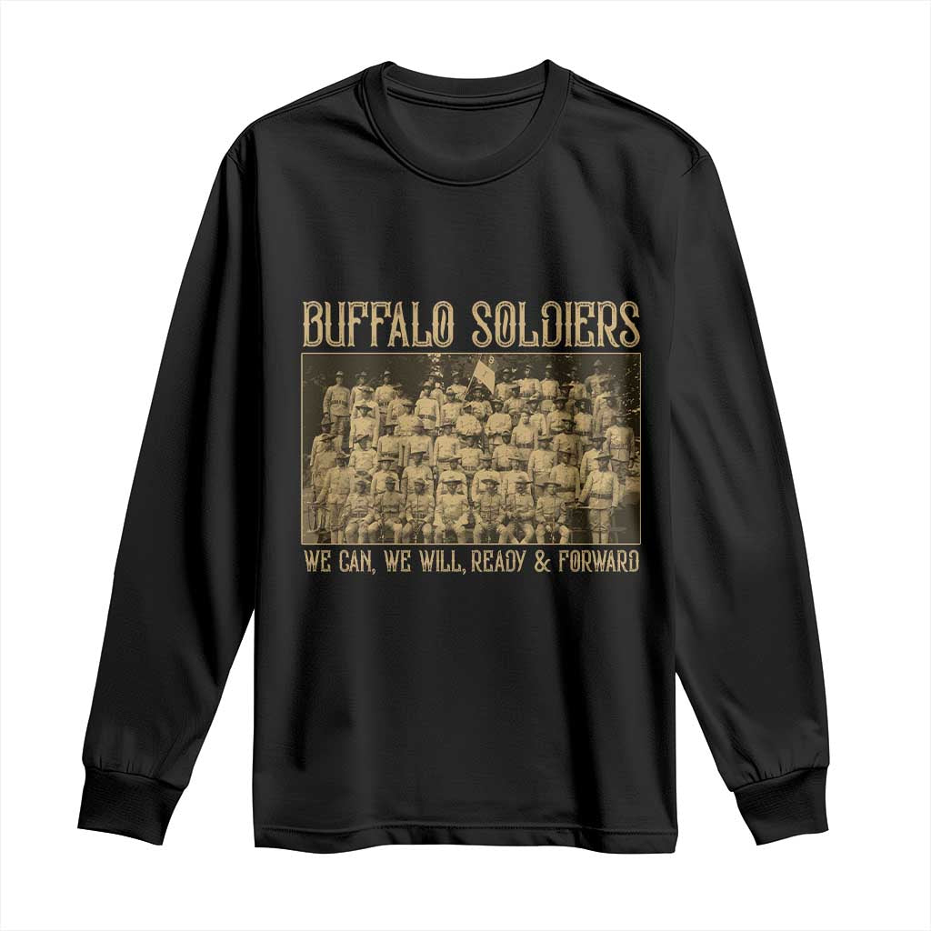 Buffalo Soldiers Long Sleeve Shirt 9th and 10th Cavalry African American Heros Black Soldiers - Wonder Print Shop