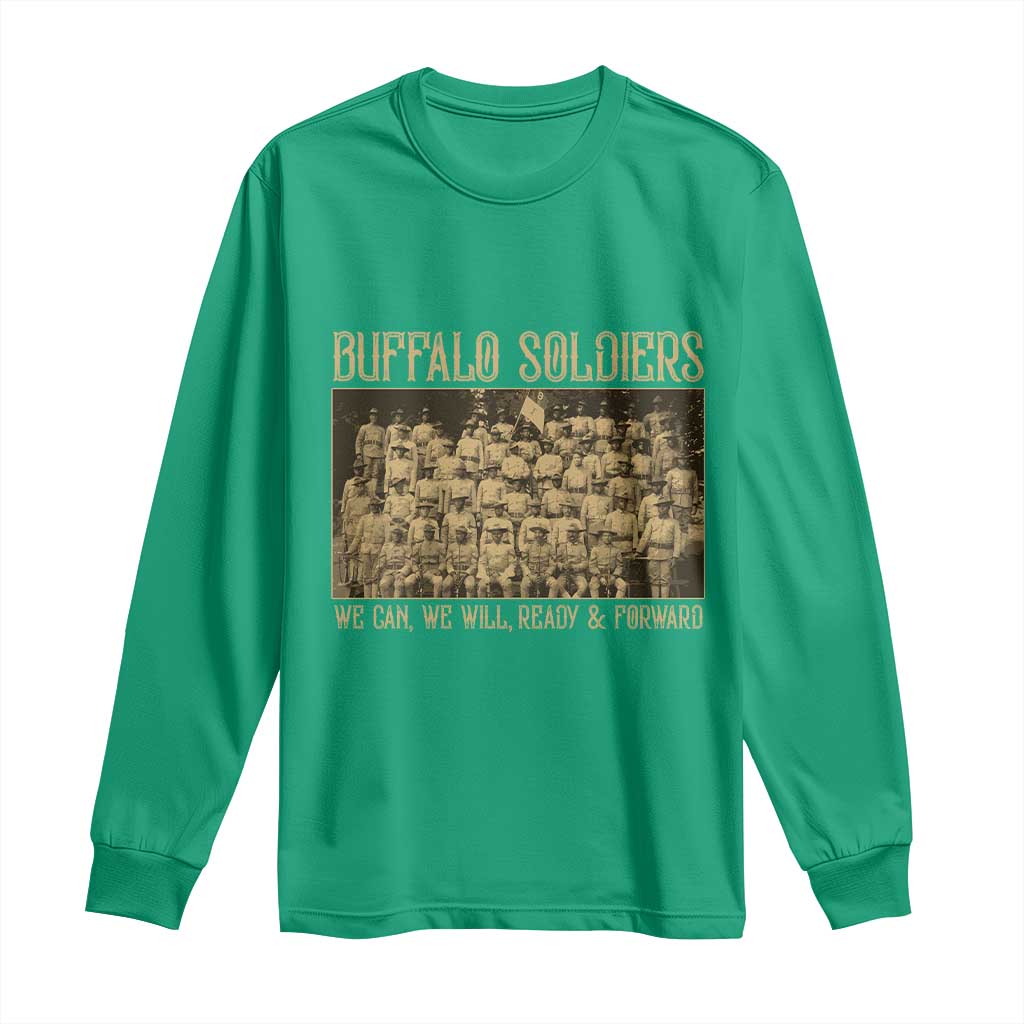 Buffalo Soldiers Long Sleeve Shirt 9th and 10th Cavalry African American Heros Black Soldiers - Wonder Print Shop