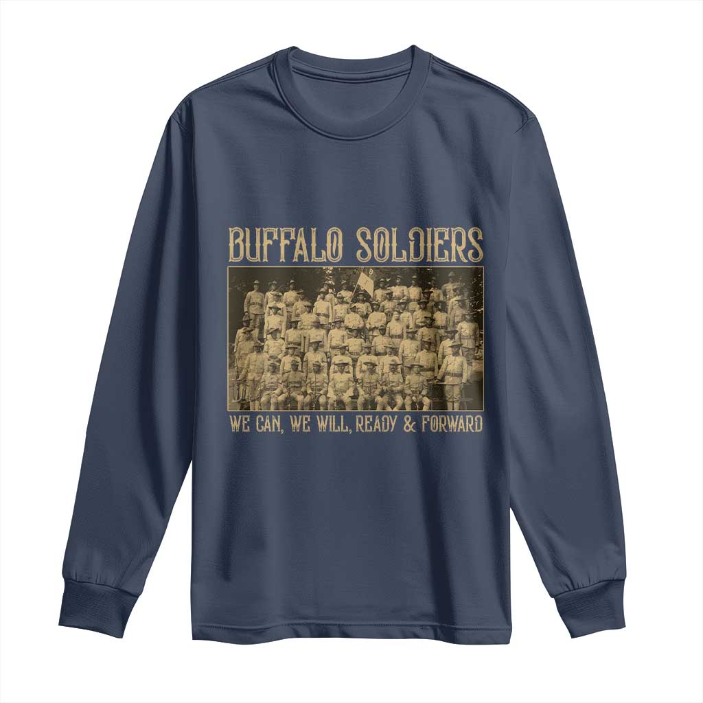 Buffalo Soldiers Long Sleeve Shirt 9th and 10th Cavalry African American Heros Black Soldiers - Wonder Print Shop