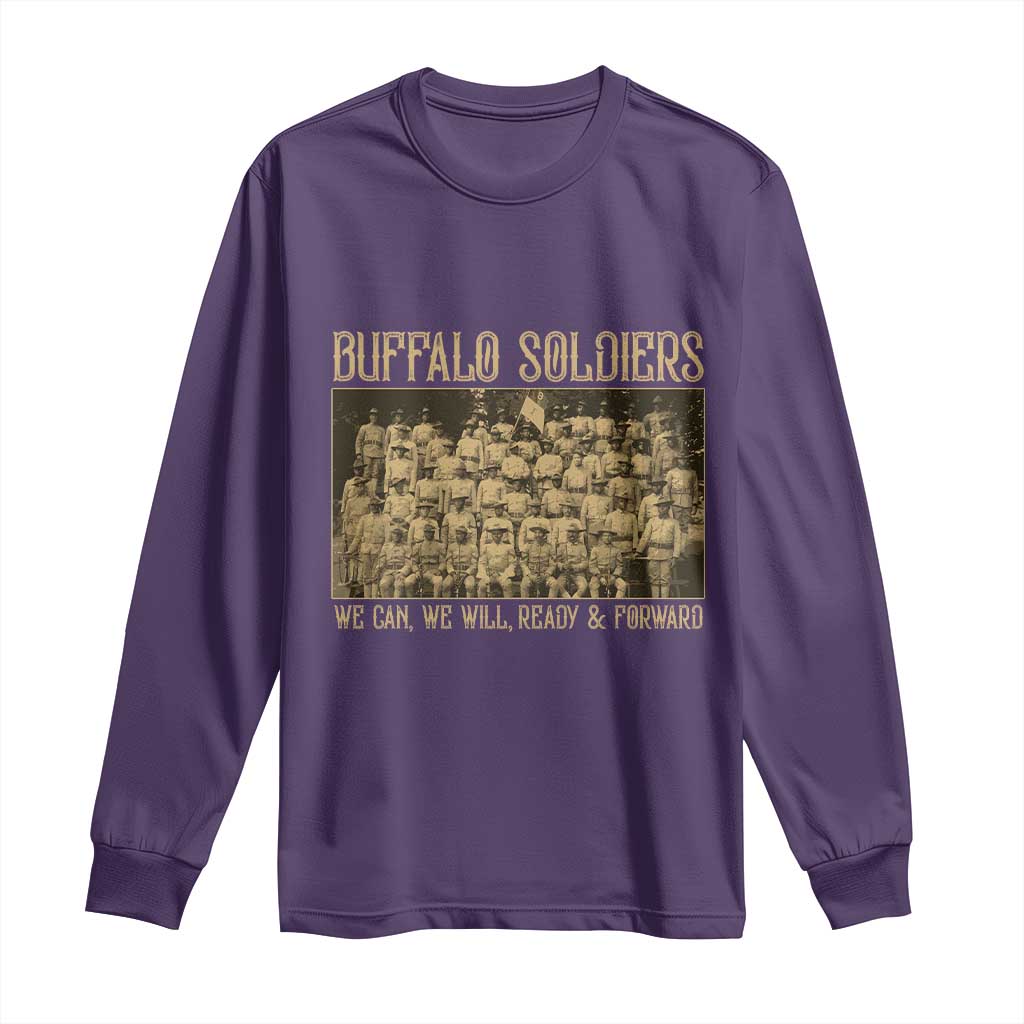 Buffalo Soldiers Long Sleeve Shirt 9th and 10th Cavalry African American Heros Black Soldiers - Wonder Print Shop