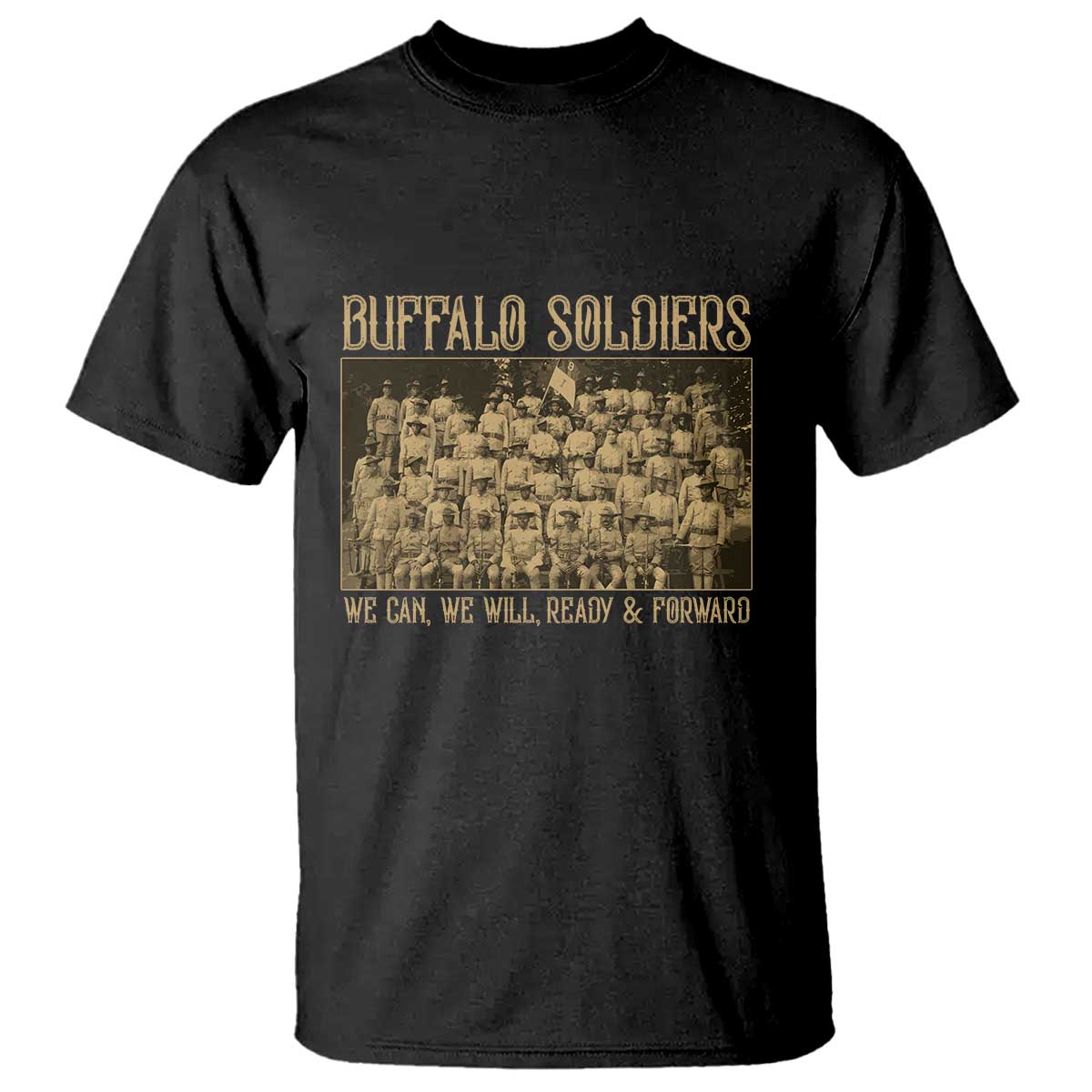 Buffalo Soldiers T Shirt 9th and 10th Cavalry African American Heros Black Soldiers - Wonder Print Shop