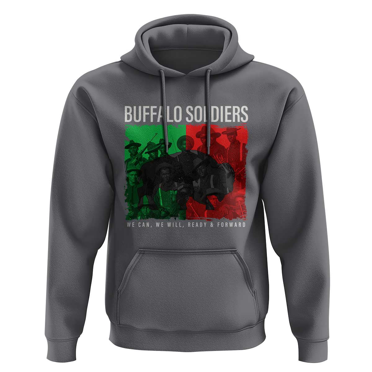 Buffalo Soldiers Hoodie 9th and 10th Cavalry Afro African American Heros - Wonder Print Shop