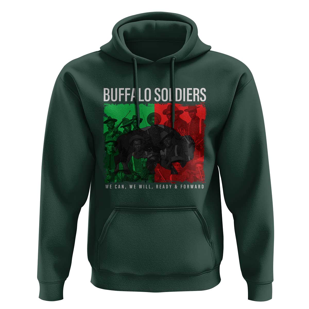 Buffalo Soldiers Hoodie 9th and 10th Cavalry Afro African American Heros - Wonder Print Shop