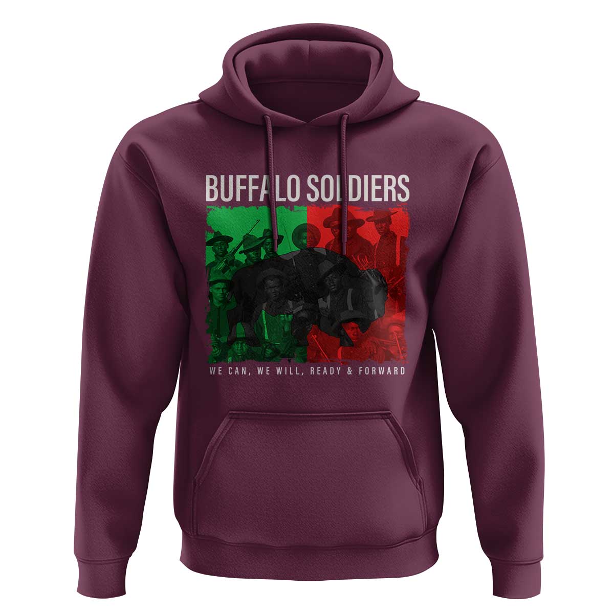 Buffalo Soldiers Hoodie 9th and 10th Cavalry Afro African American Heros - Wonder Print Shop