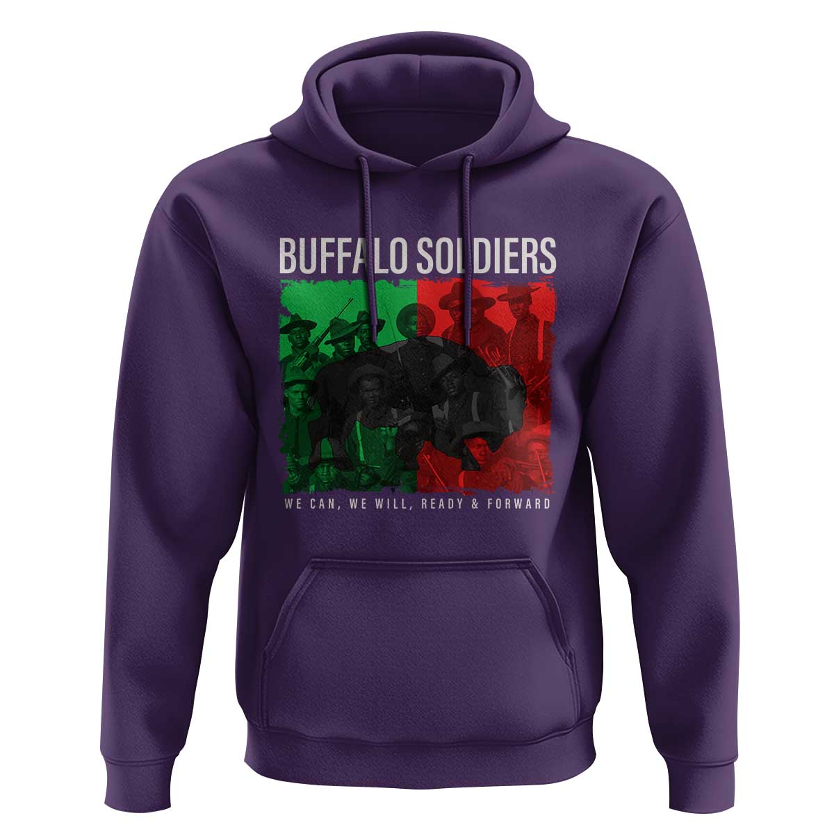 Buffalo Soldiers Hoodie 9th and 10th Cavalry Afro African American Heros - Wonder Print Shop