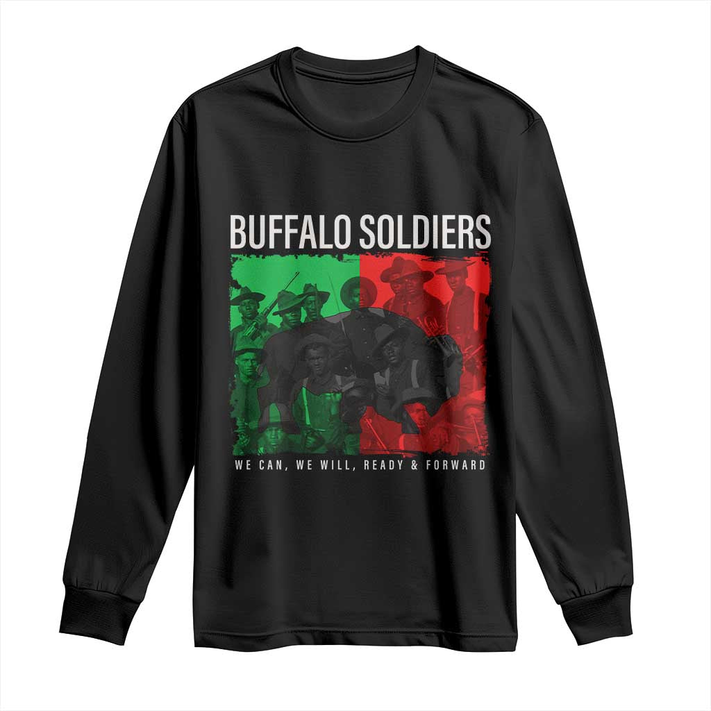 Buffalo Soldiers Long Sleeve Shirt 9th and 10th Cavalry Afro African American Heros - Wonder Print Shop