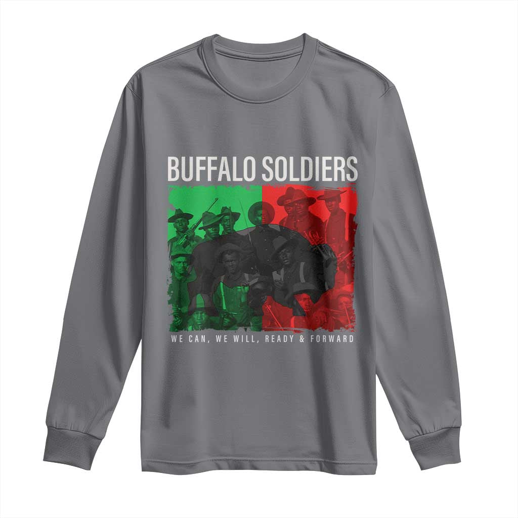 Buffalo Soldiers Long Sleeve Shirt 9th and 10th Cavalry Afro African American Heros - Wonder Print Shop