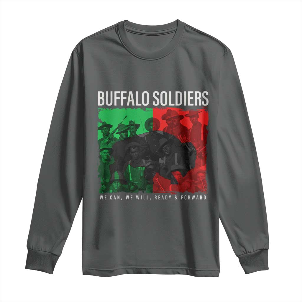 Buffalo Soldiers Long Sleeve Shirt 9th and 10th Cavalry Afro African American Heros - Wonder Print Shop