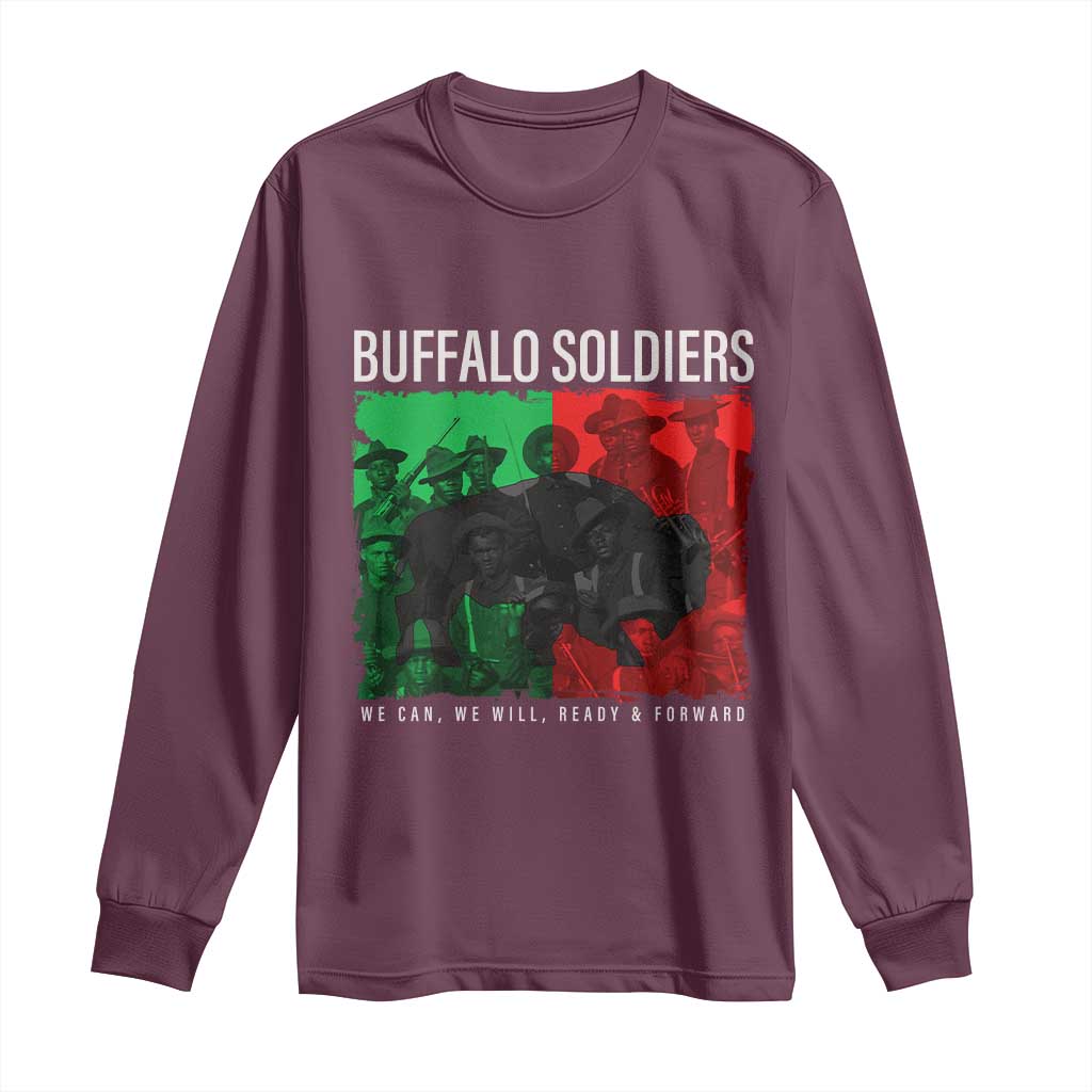 Buffalo Soldiers Long Sleeve Shirt 9th and 10th Cavalry Afro African American Heros - Wonder Print Shop