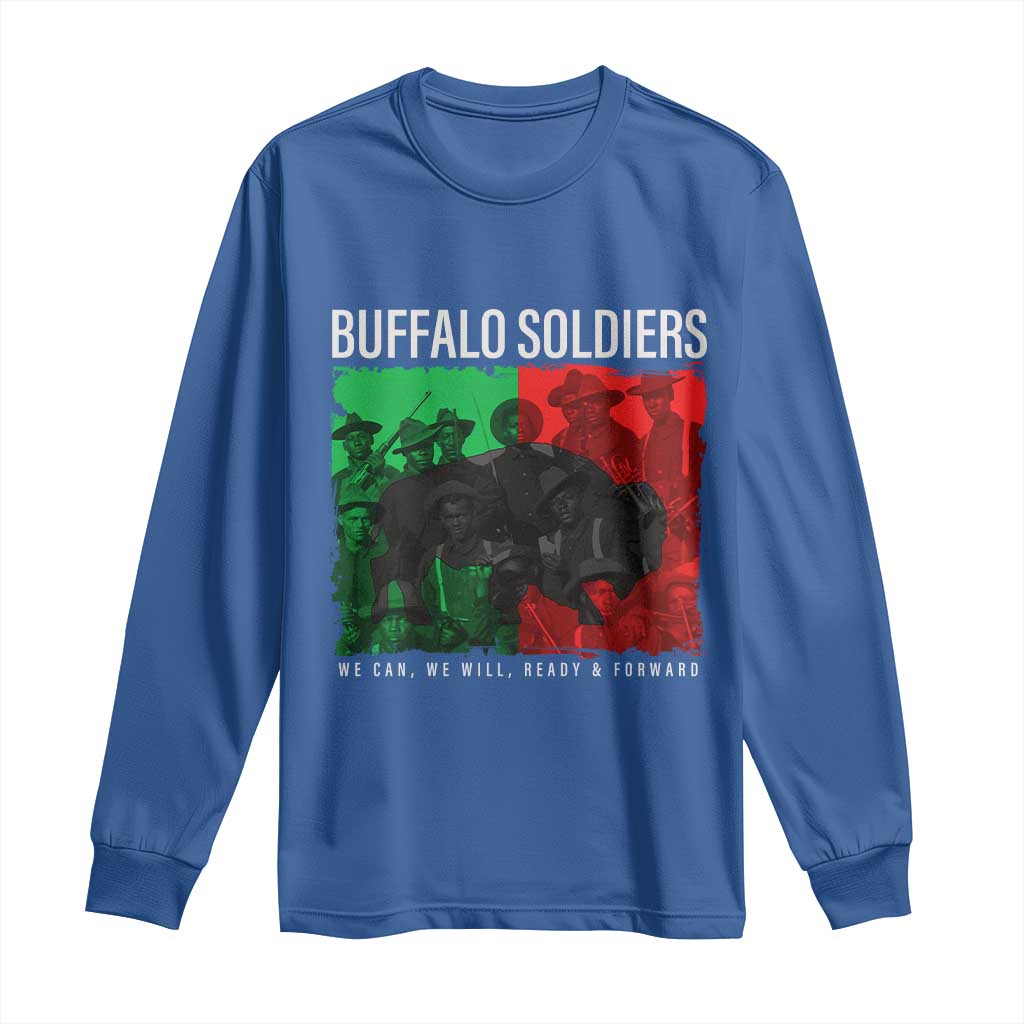 Buffalo Soldiers Long Sleeve Shirt 9th and 10th Cavalry Afro African American Heros - Wonder Print Shop