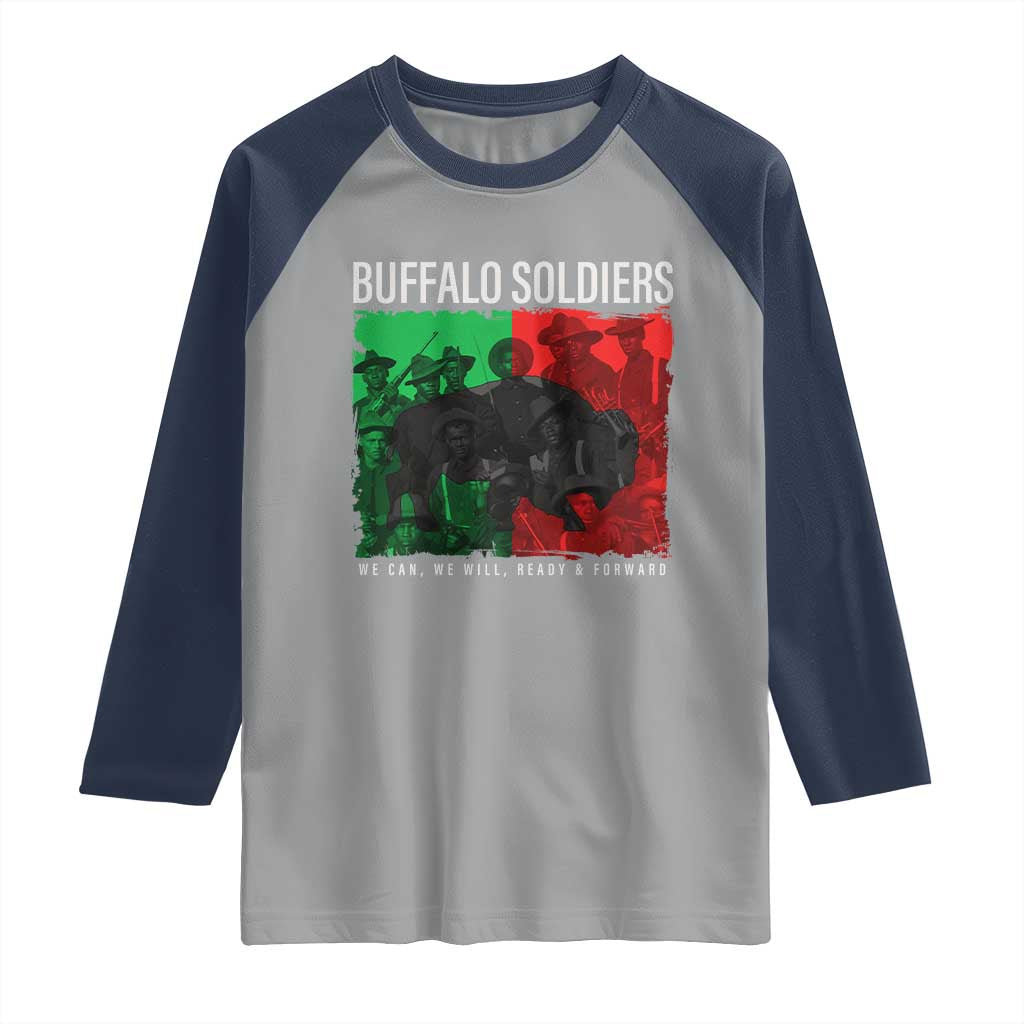 Buffalo Soldiers Raglan Shirt 9th and 10th Cavalry Afro African American Heros - Wonder Print Shop