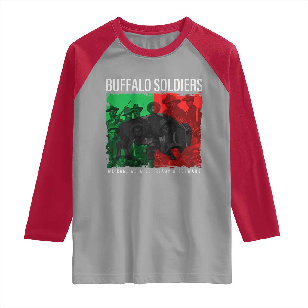 Buffalo Soldiers Raglan Shirt 9th and 10th Cavalry Afro African American Heros - Wonder Print Shop