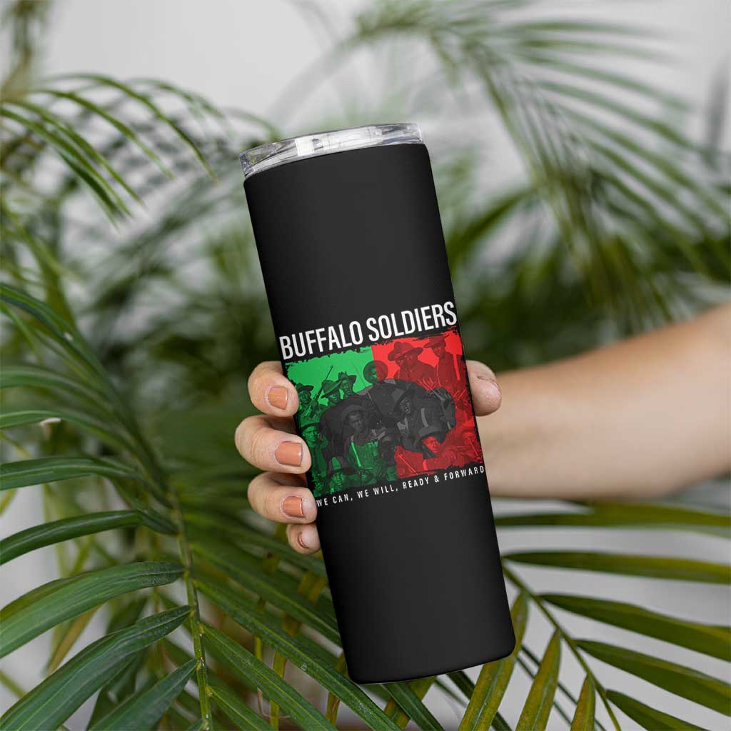 Buffalo Soldiers Skinny Tumbler 9th and 10th Cavalry Afro African American Heros - Wonder Print Shop