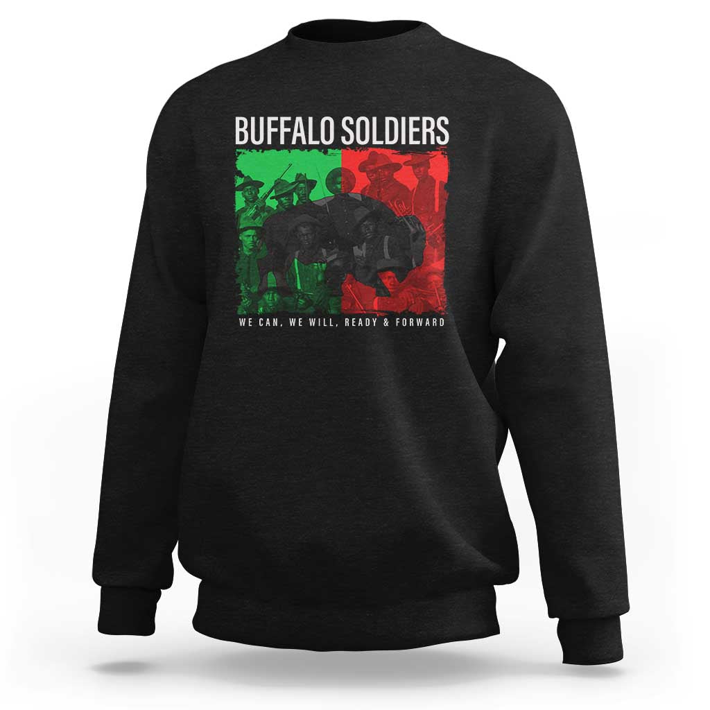 Buffalo Soldiers Sweatshirt 9th and 10th Cavalry Afro African American Heros - Wonder Print Shop