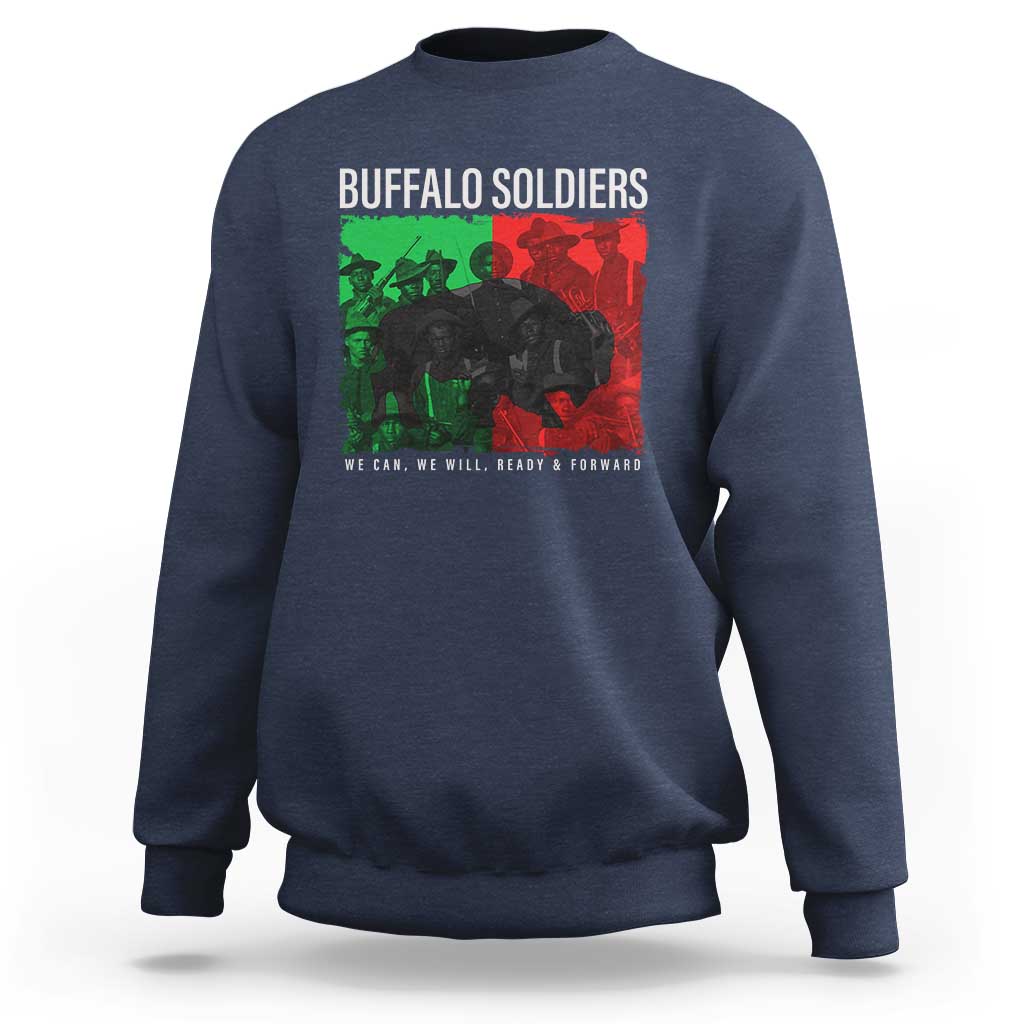Buffalo Soldiers Sweatshirt 9th and 10th Cavalry Afro African American Heros - Wonder Print Shop