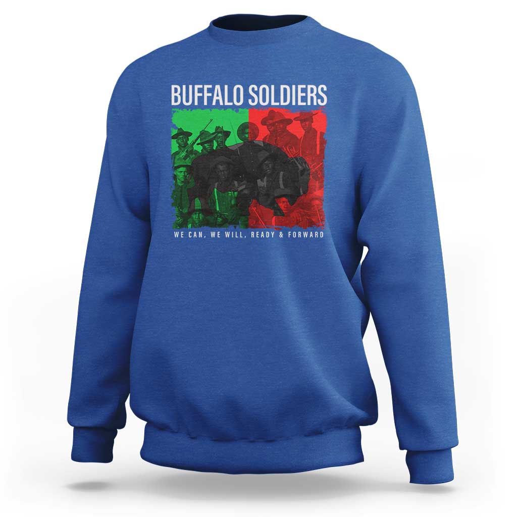 Buffalo Soldiers Sweatshirt 9th and 10th Cavalry Afro African American Heros - Wonder Print Shop