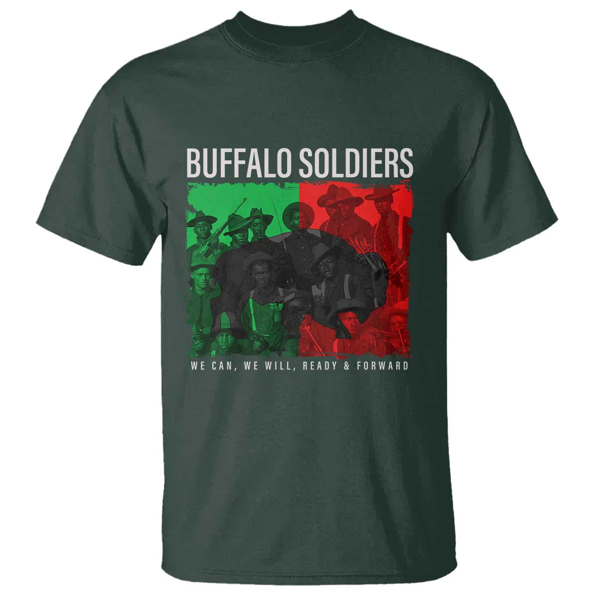 Buffalo Soldiers T Shirt 9th and 10th Cavalry Afro African American Heros - Wonder Print Shop