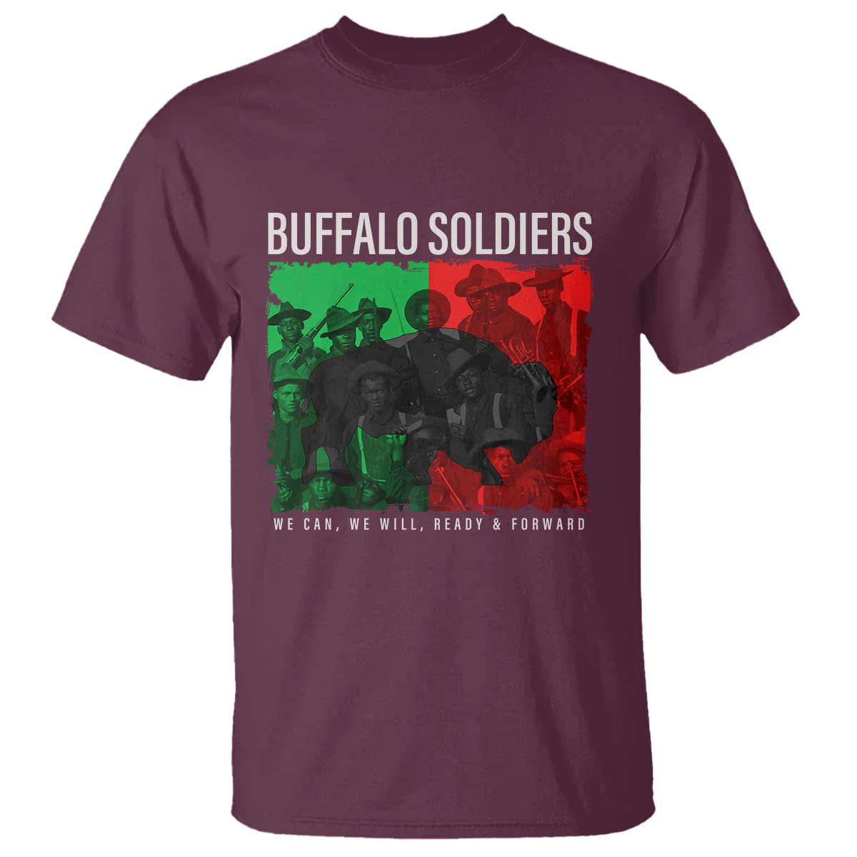 Buffalo Soldiers T Shirt 9th and 10th Cavalry Afro African American Heros - Wonder Print Shop