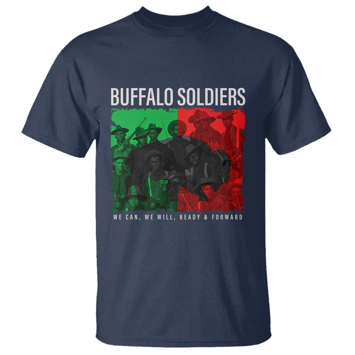 Buffalo Soldiers T Shirt 9th and 10th Cavalry Afro African American Heros - Wonder Print Shop