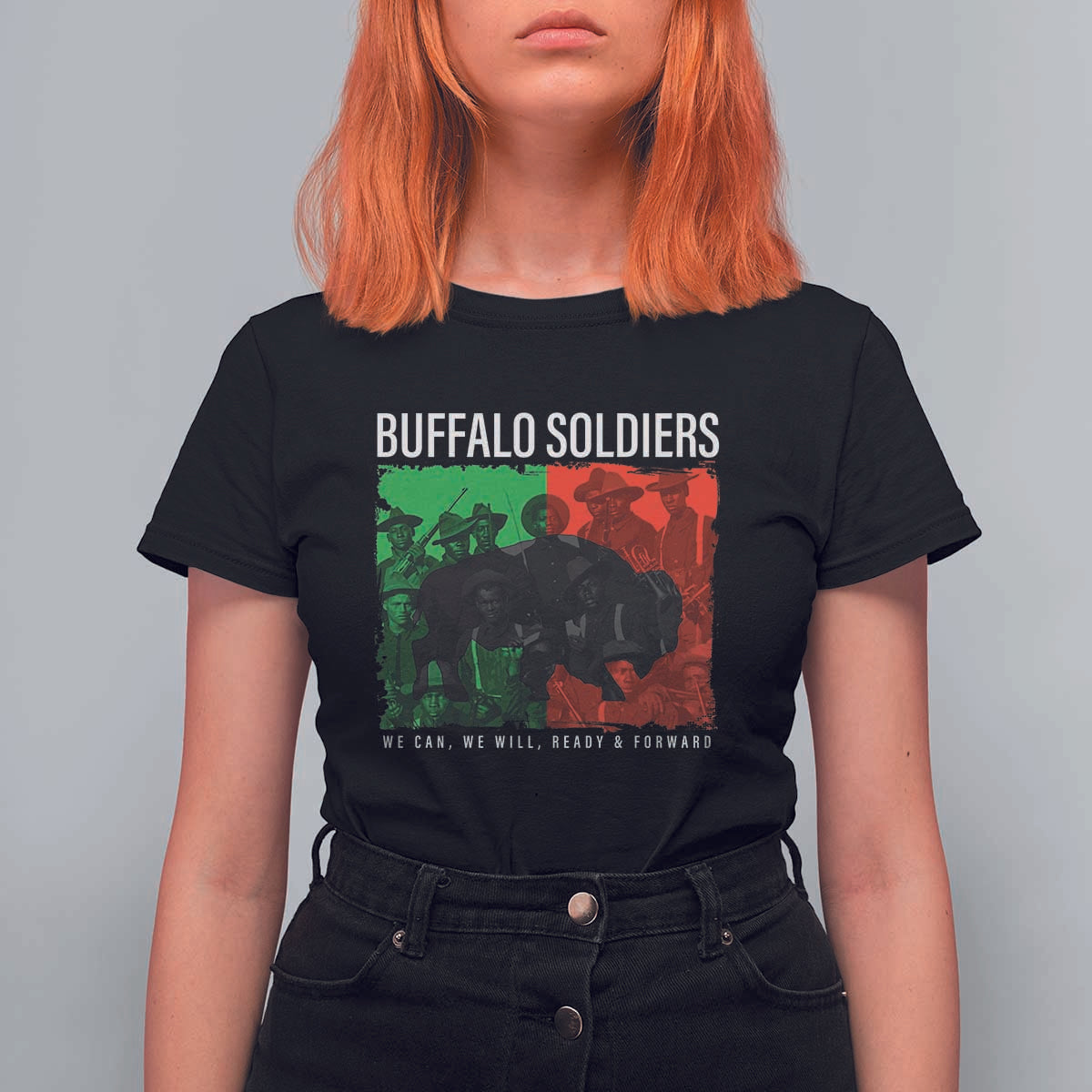 Buffalo Soldiers T Shirt For Women 9th and 10th Cavalry Afro African American Heros - Wonder Print Shop