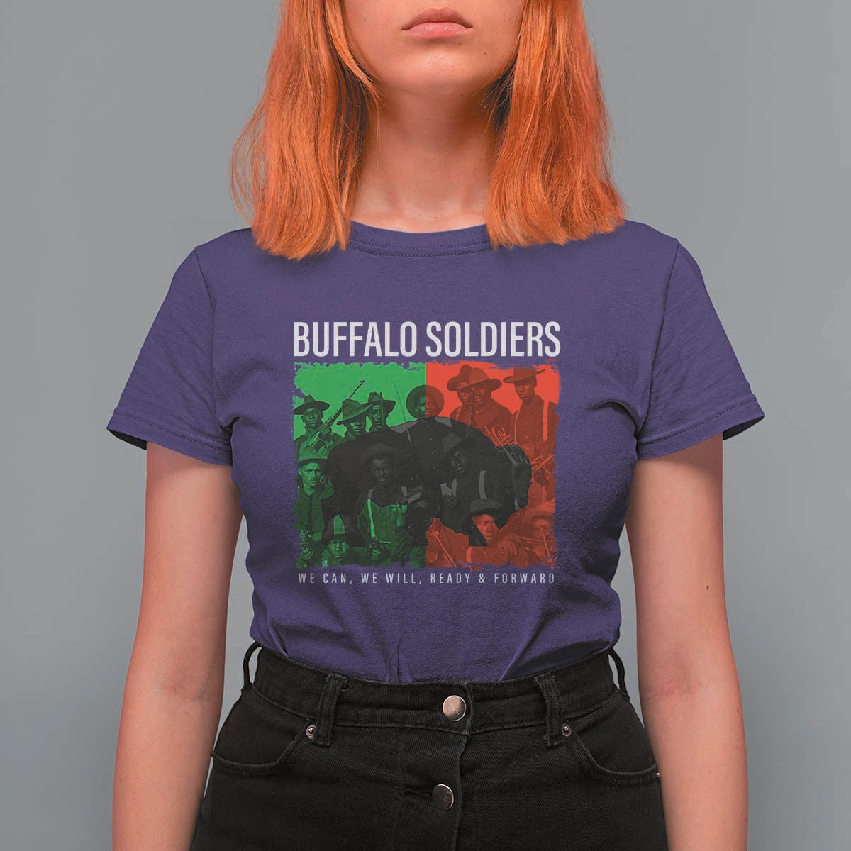 Buffalo Soldiers T Shirt For Women 9th and 10th Cavalry Afro African American Heros - Wonder Print Shop