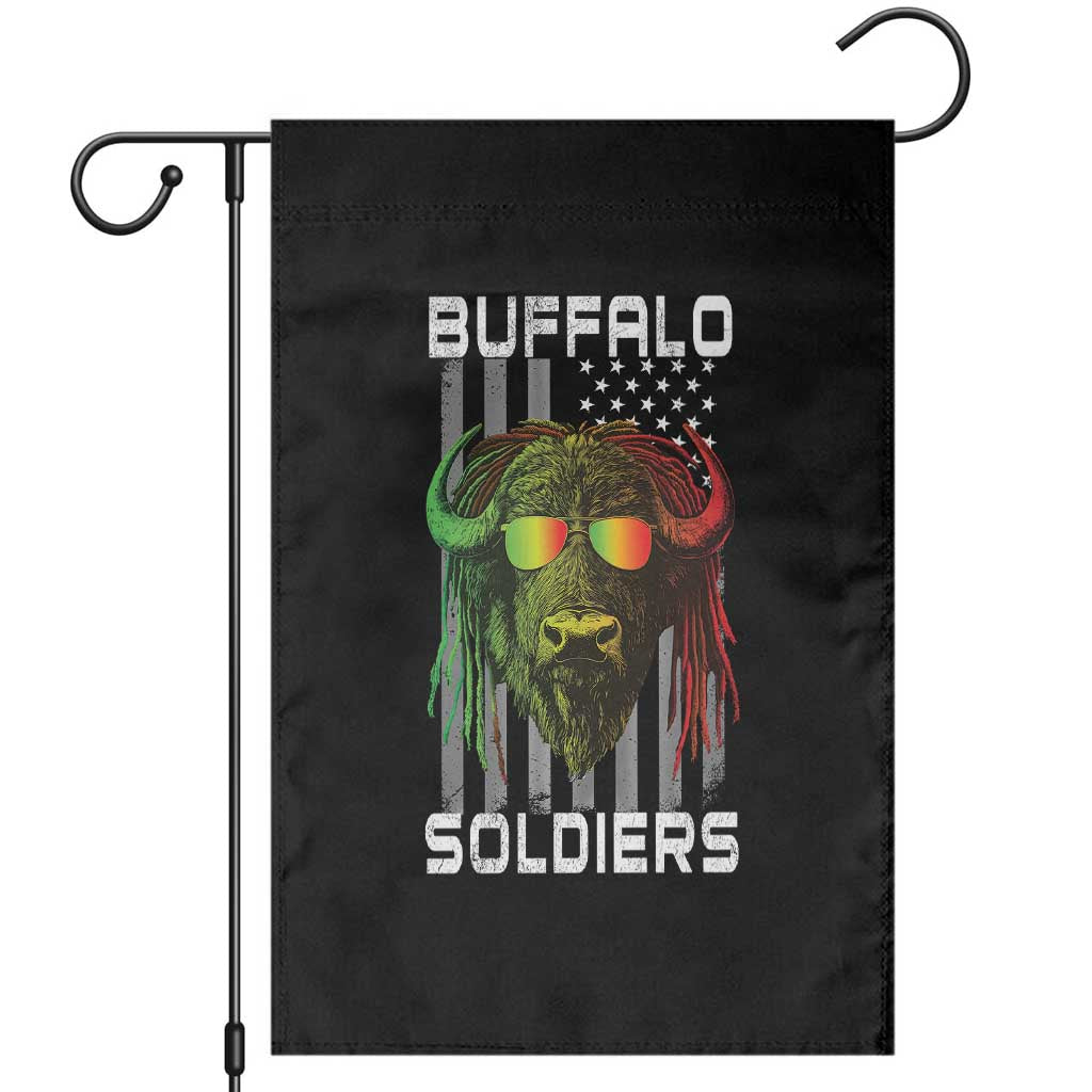 Retro Buffalo Soldiers Garden Flag 9th and 10th Cavalry African American Heros USA Flag - Wonder Print Shop