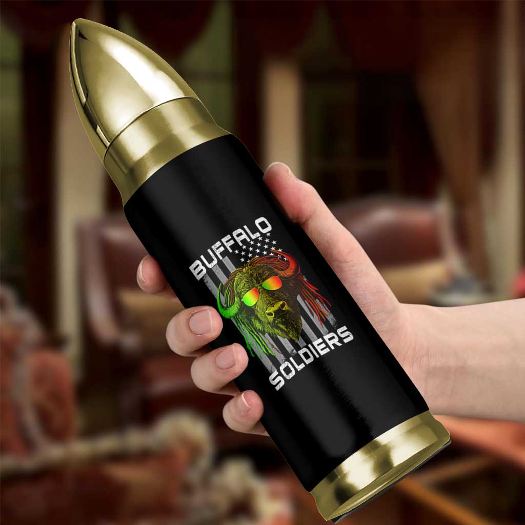 Retro Buffalo Soldiers Bullet Tumbler 9th and 10th Cavalry African American Heros USA Flag - Wonder Print Shop