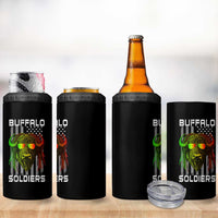Retro Buffalo Soldiers 4 in 1 Can Cooler Tumbler 9th and 10th Cavalry African American Heros USA Flag - Wonder Print Shop