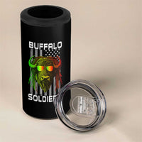 Retro Buffalo Soldiers 4 in 1 Can Cooler Tumbler 9th and 10th Cavalry African American Heros USA Flag - Wonder Print Shop