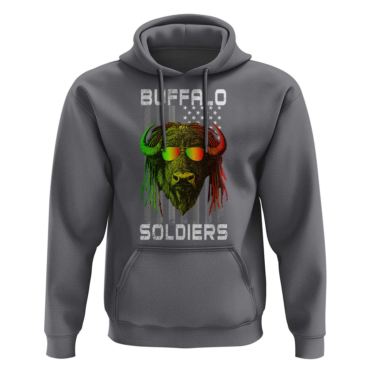 Retro Buffalo Soldiers Hoodie 9th and 10th Cavalry African American Heros USA Flag - Wonder Print Shop
