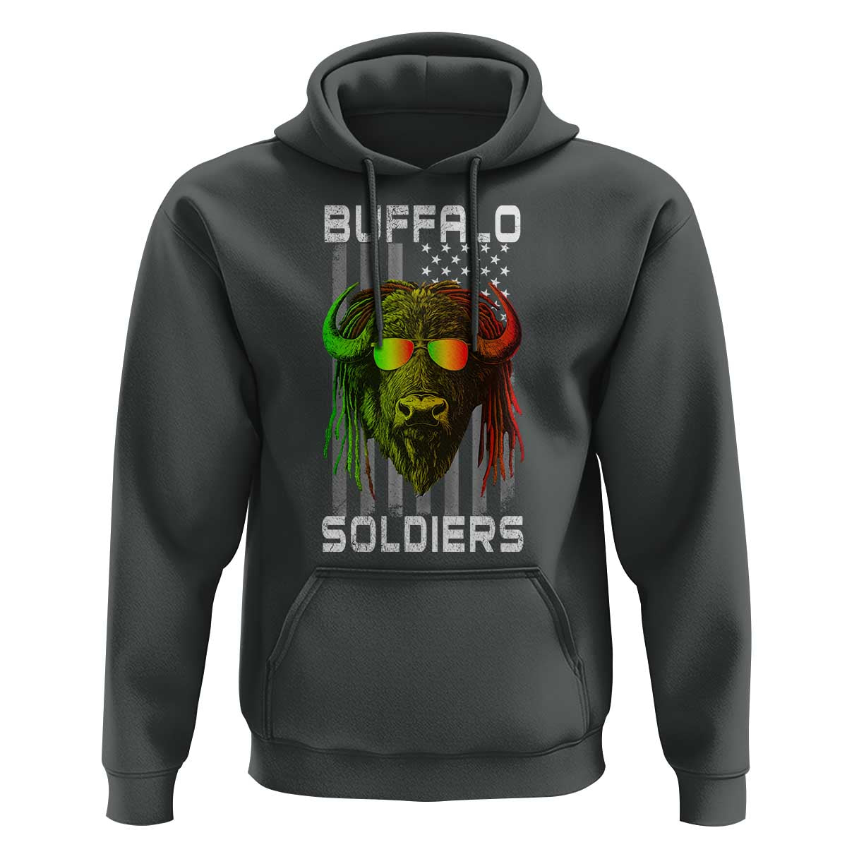 Retro Buffalo Soldiers Hoodie 9th and 10th Cavalry African American Heros USA Flag - Wonder Print Shop