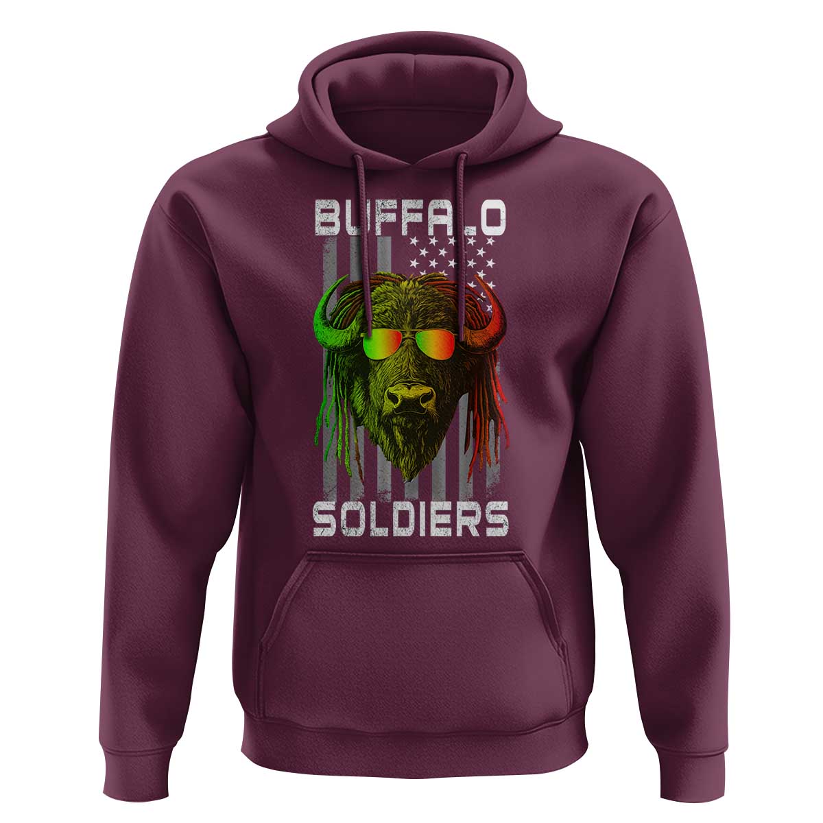 Retro Buffalo Soldiers Hoodie 9th and 10th Cavalry African American Heros USA Flag - Wonder Print Shop