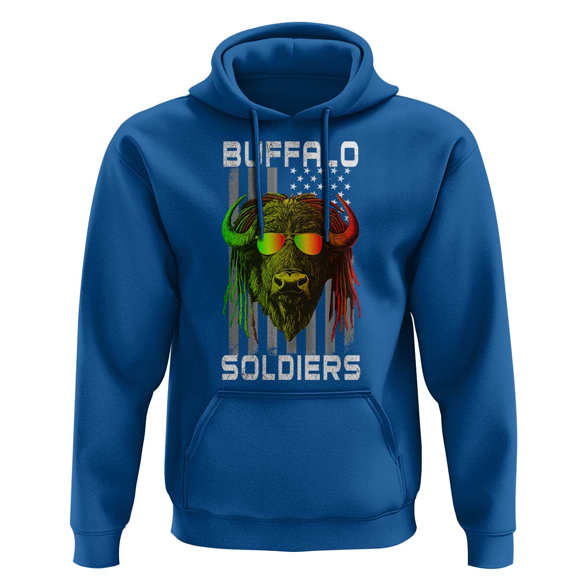 Retro Buffalo Soldiers Hoodie 9th and 10th Cavalry African American Heros USA Flag - Wonder Print Shop