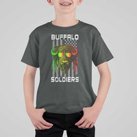 Retro Buffalo Soldiers T Shirt For Kid 9th and 10th Cavalry African American Heros USA Flag - Wonder Print Shop