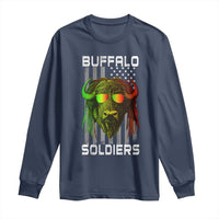 Retro Buffalo Soldiers Long Sleeve Shirt 9th and 10th Cavalry African American Heros USA Flag - Wonder Print Shop