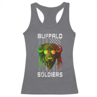 Retro Buffalo Soldiers Racerback Tank Top 9th and 10th Cavalry African American Heros USA Flag - Wonder Print Shop