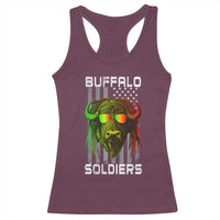 Retro Buffalo Soldiers Racerback Tank Top 9th and 10th Cavalry African American Heros USA Flag - Wonder Print Shop