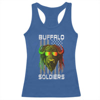 Retro Buffalo Soldiers Racerback Tank Top 9th and 10th Cavalry African American Heros USA Flag - Wonder Print Shop
