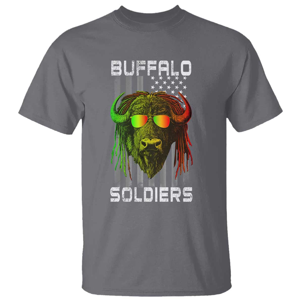Retro Buffalo Soldiers T Shirt 9th and 10th Cavalry African American Heros USA Flag - Wonder Print Shop