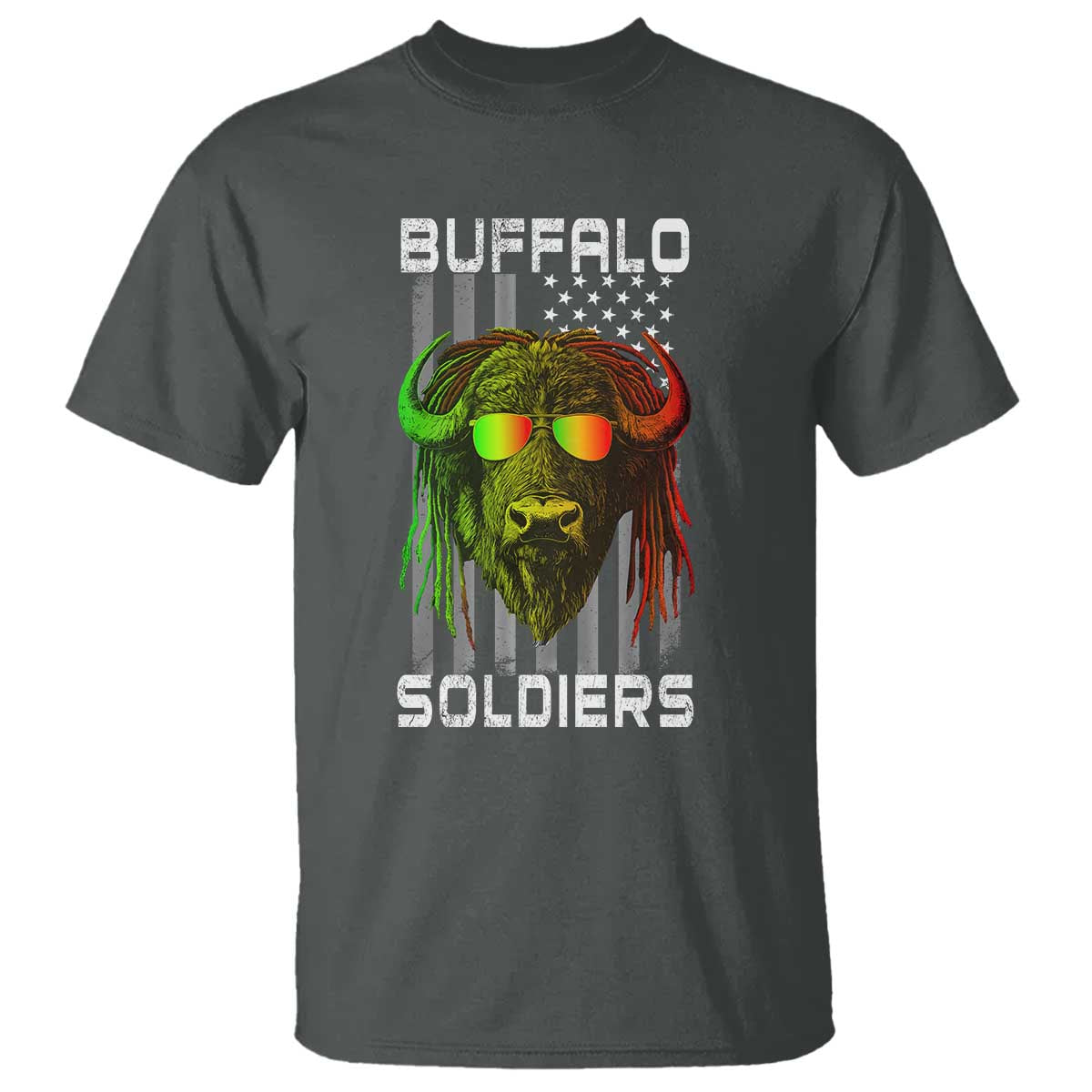 Retro Buffalo Soldiers T Shirt 9th and 10th Cavalry African American Heros USA Flag - Wonder Print Shop