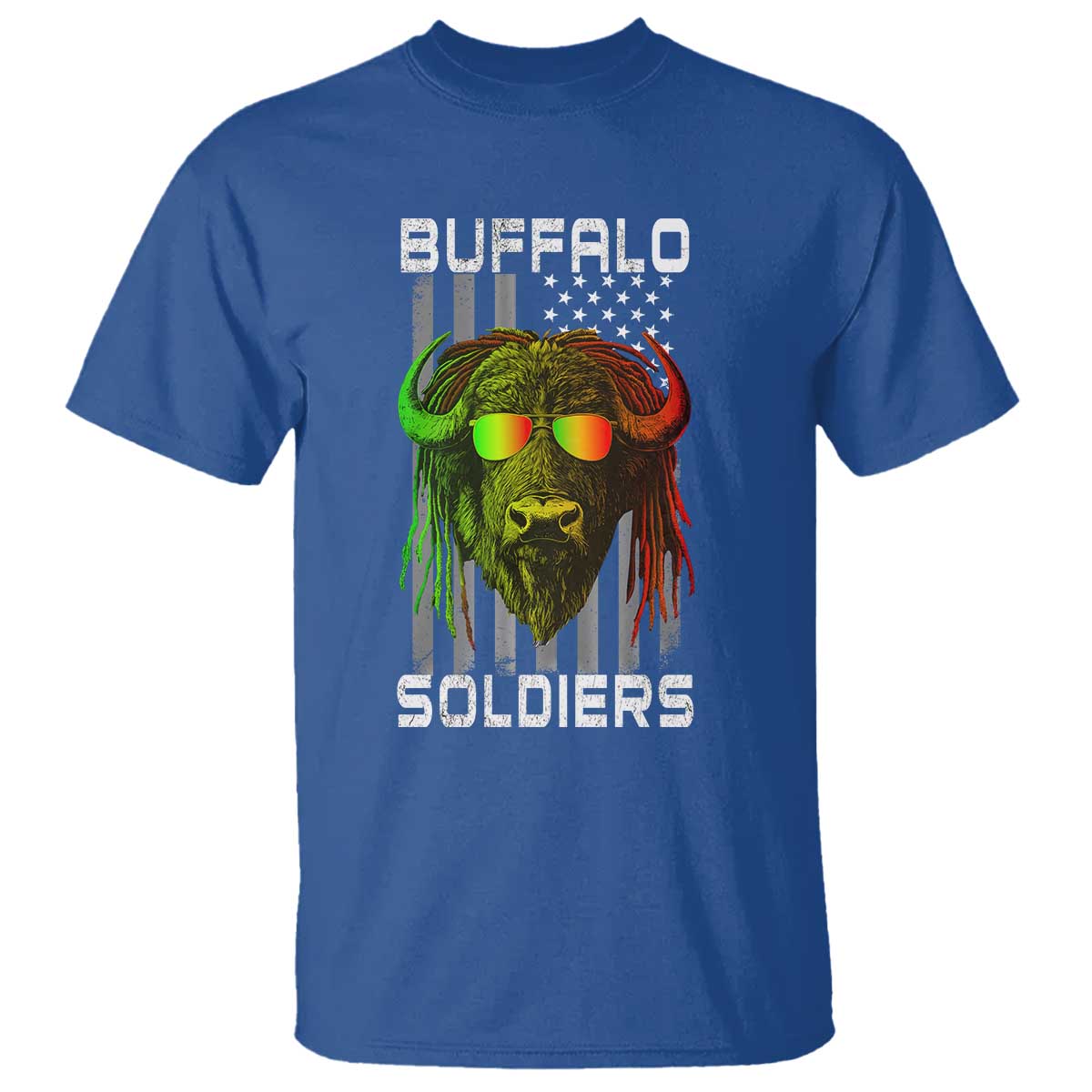 Retro Buffalo Soldiers T Shirt 9th and 10th Cavalry African American Heros USA Flag - Wonder Print Shop